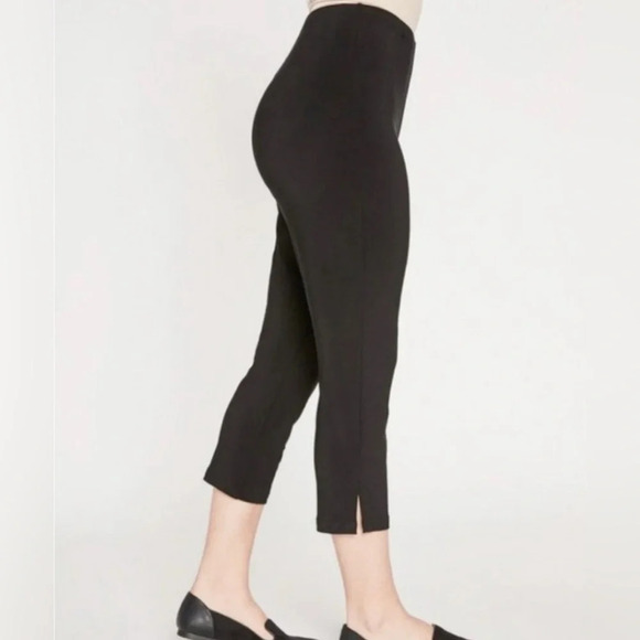 Sympli Pants - Sympli Cropped Pull On Pants Women’s 18 Black High Rise Elastic Waist Slinky